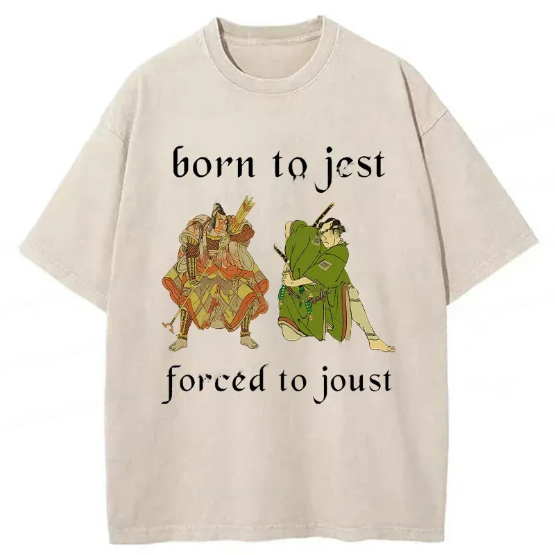 Duel Of Samurai Funny Washed T-Shirt Funny Aesthetic Trendy Apparel Gifts For Best Friend