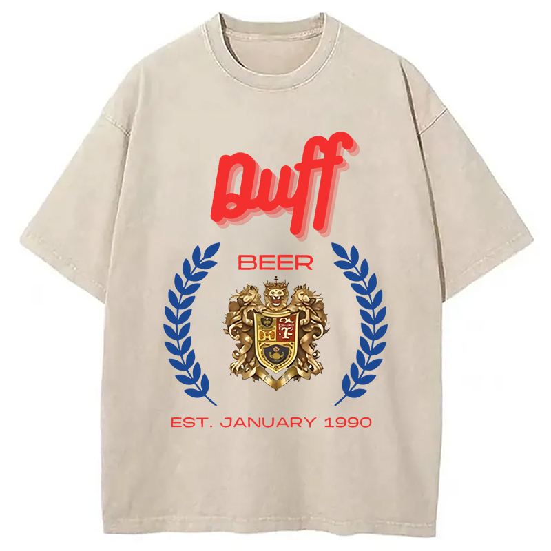 Duff Beer Vintage Washed T-Shirt Soft Comfortable Daily T Shirt Gifts For Sister Duff Beer Vintage Washed T-Shirt Soft Comfortable Daily T Shirt Gifts For Sister