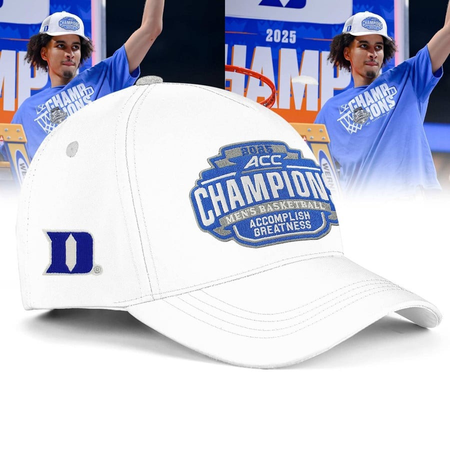 Duke ACC Championship Hat 2025 Men's Basketball Duke Blue Devils Merch Gifts For Fans