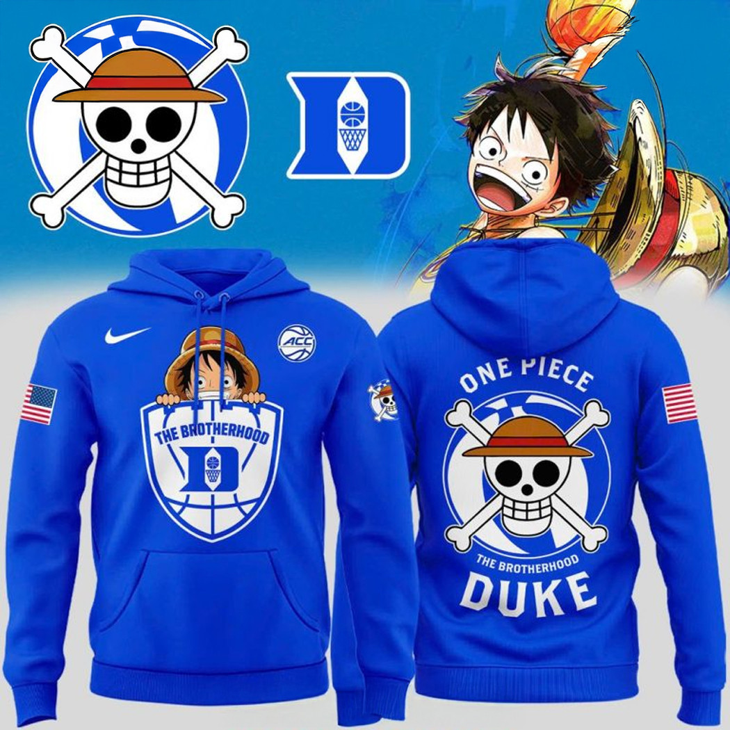 Duke Acc Championship Hoodie Duke Blue Devils Men's Basketball x One Piece Special Hoodie