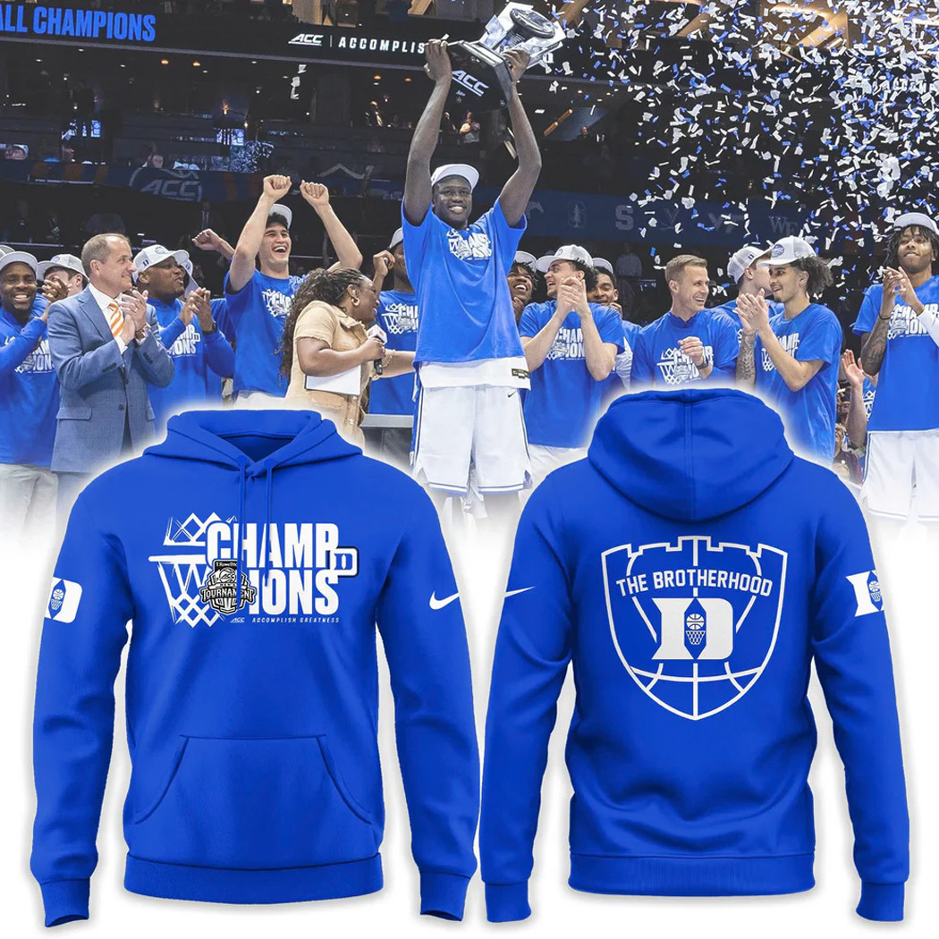 Duke Acc Championships Hoodie 2025 ACC Men's Basketball Conference Tournament Champions