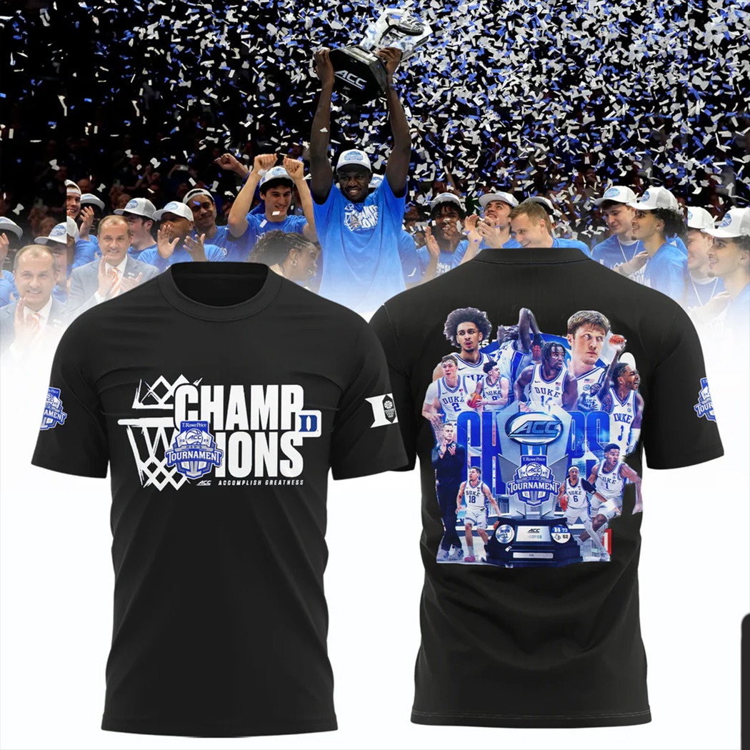Duke Acc Championships T-Shirt For Fans ACC Men's Basketball Conference Tournament Champions