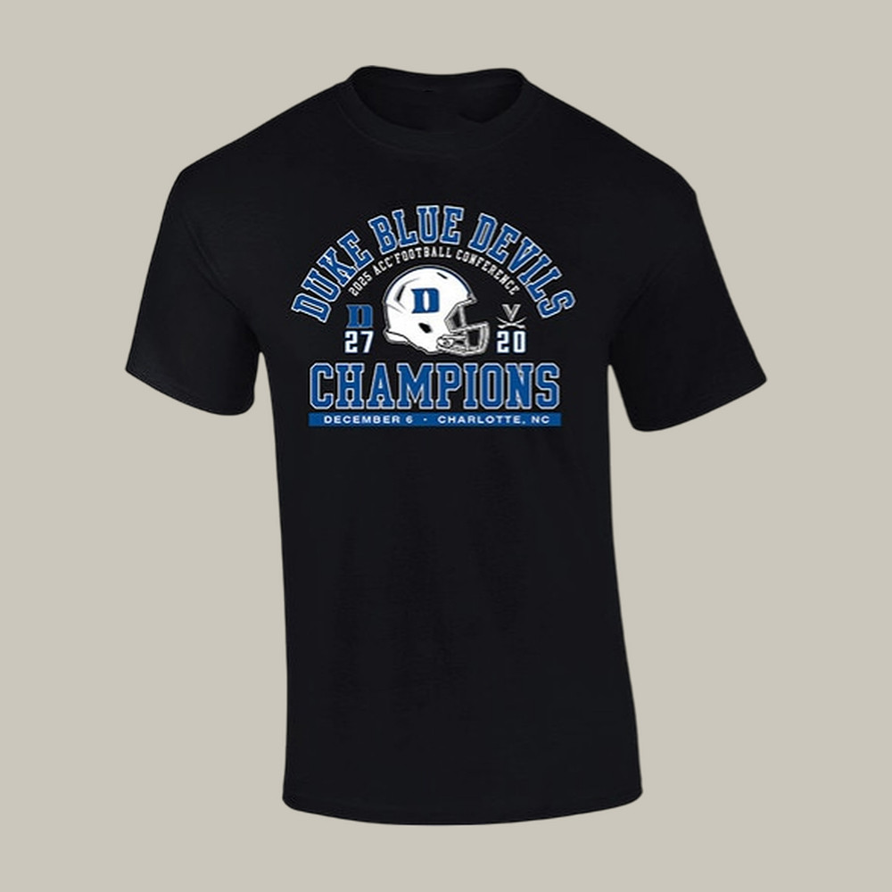Duke ACC Football Champs Score 27 20 T-Shirt Football Fan Shirt Unique Gift For Duke Blue Devils Fans