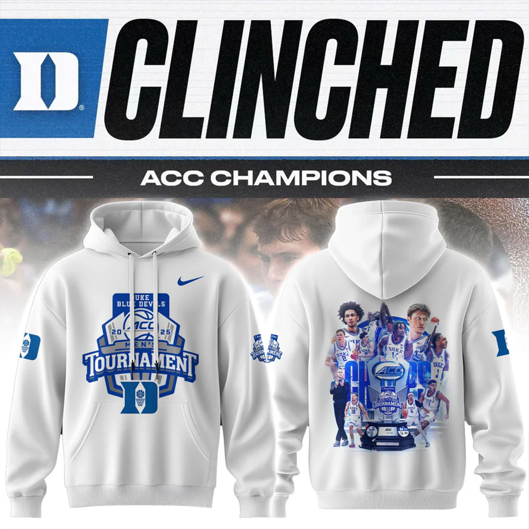 Duke Basketball Hoodie 2025 ACC Men's Basketball Conference Tournament Champions Hoodie