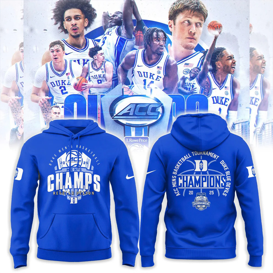 Duke Basketball Hoodie Duke Blue Devils 2025 ACC Men's Basketball Conference Tournament Champions
