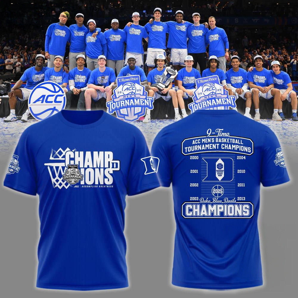 Duke Blue Devils 2025 ACC Men's Basketball Conference Tournament Champions Shirt Fans Gifts