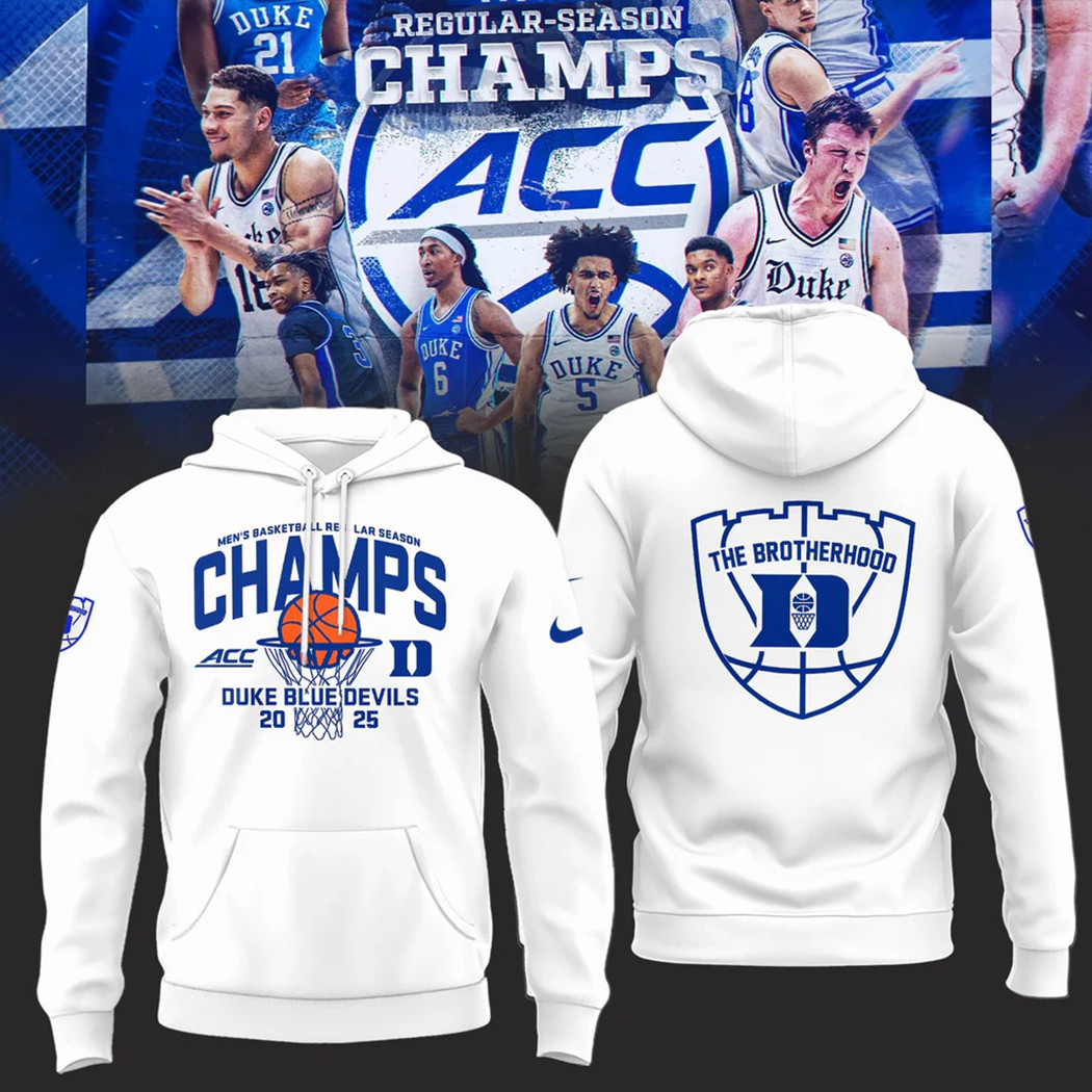 Duke Blue Devils 2025 ACC Men's Basketball Regular Season Champions Hoodie Duke Basketball
