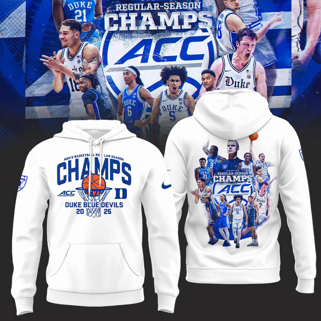 Duke Blue Devils 2025 ACC Men's Basketball Regular Season Champions Hoodie Duke Championship