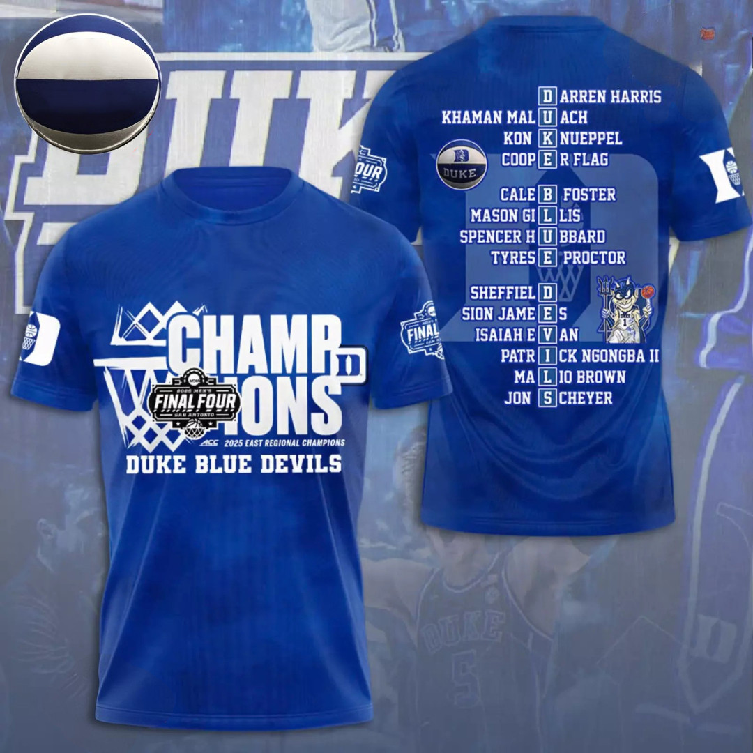 Duke Blue Devils 2025 Champions 3D Shirt Unique Gifts For Basketball Lovers