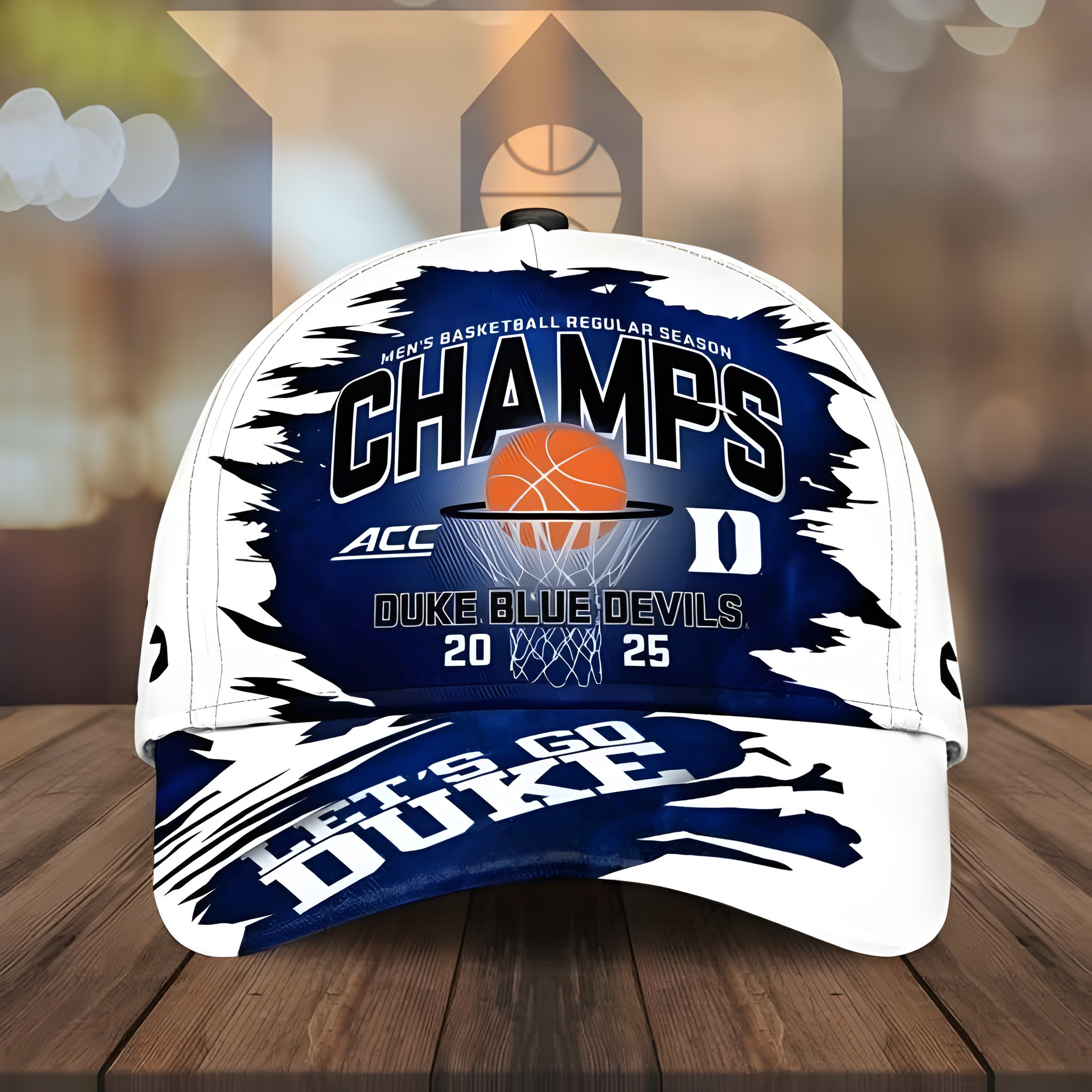 Duke Blue Devils ACC Championship Hat 2025 Men's Basketball Champions Let's Go Duke Cap