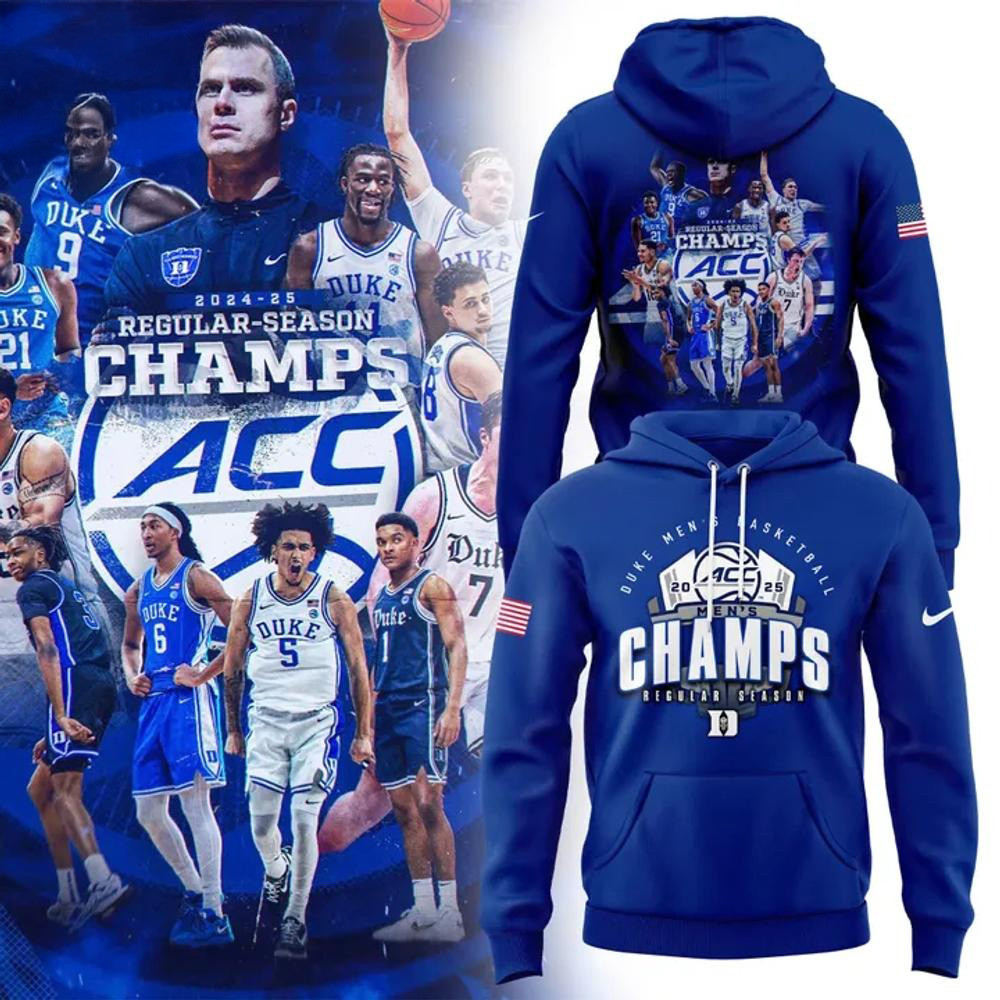 Duke Blue Devils Basketball 2025 ACC Regular Season Champions Hoodie Basketball Fan Gift Ideas