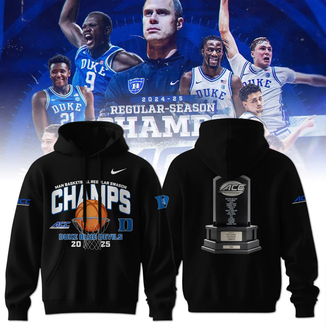Duke Blue Devils Black Hoodie Acc Championship 2025 Hoodie Gift For Basketball Lover