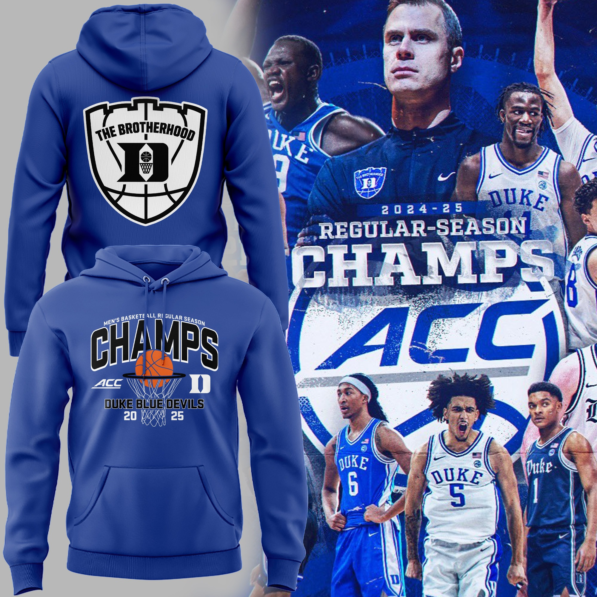 Duke Blue Devils Men's Basketball 2025 Hoodie Gifts For Basketball Fan
