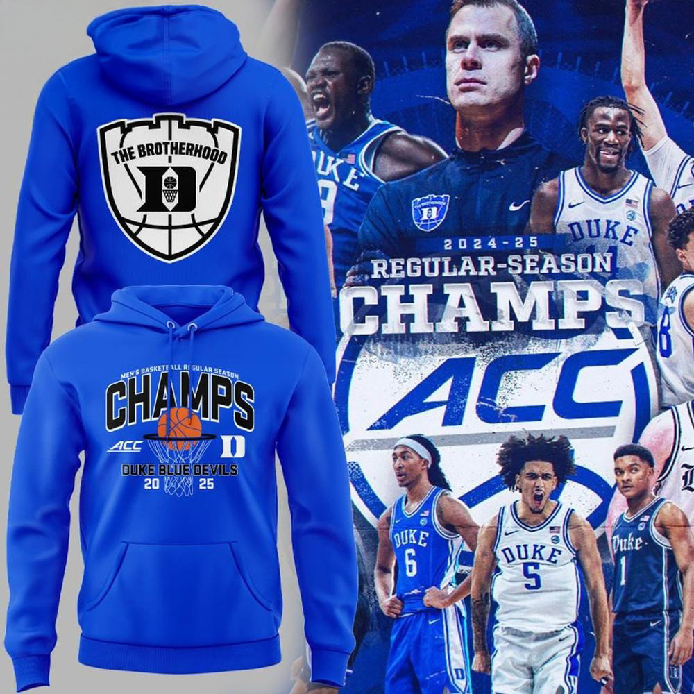 Duke Blue Devils Regular Season Champions 2025 Royal Hoodie Great Gifts For Basketball Fans