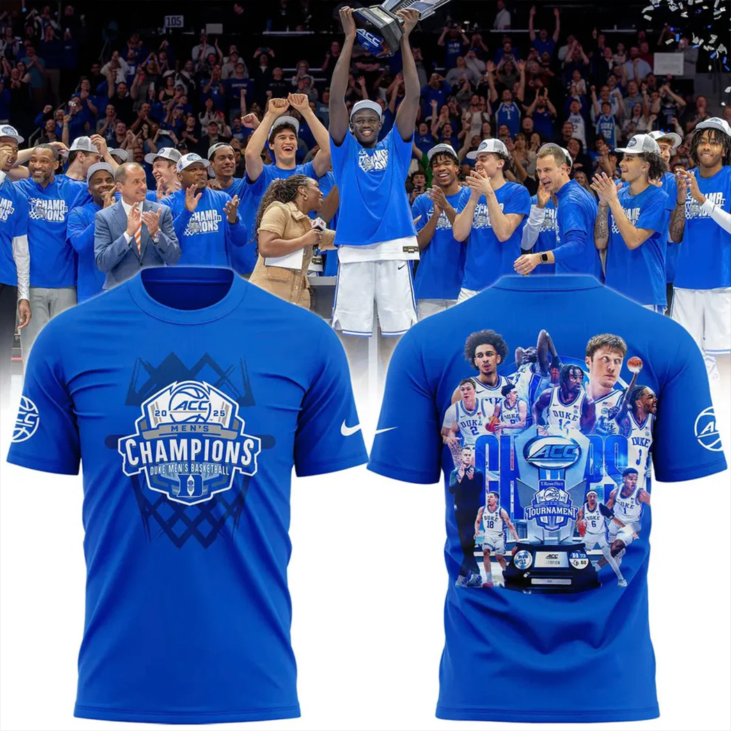 Duke Blue Devils T-Shirt 2025 ACC Men's Basketball Conference Tournament Champions Shirt For Fan