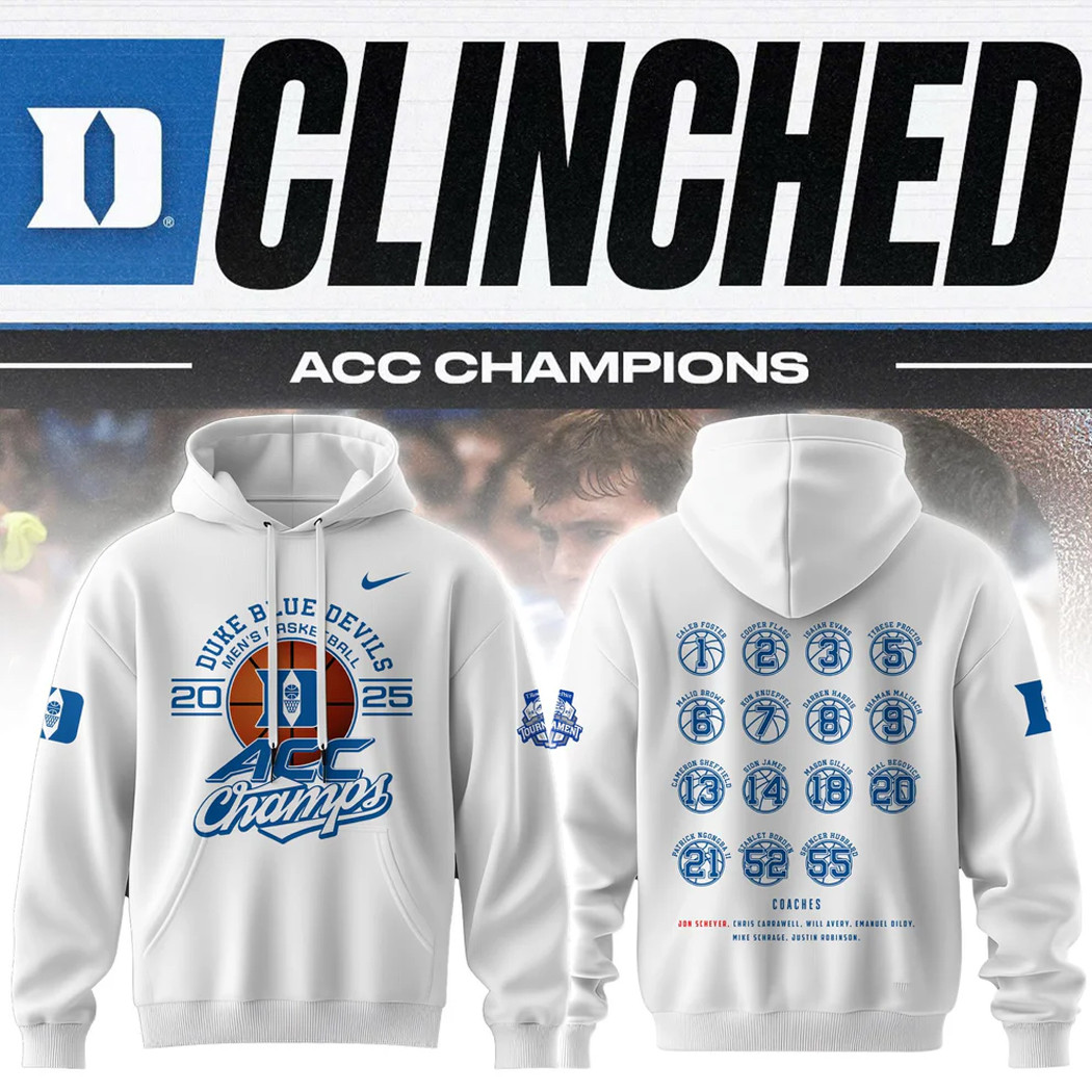 Duke Championship Hoodie 2025 ACC Men's Basketball Conference Tournament Champions Hoodie