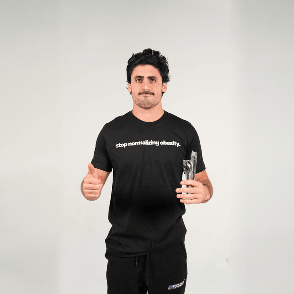 Duke Gomez Merch Stop Normalizing Obesity T-Shirt Gifts For Father's Day From Son