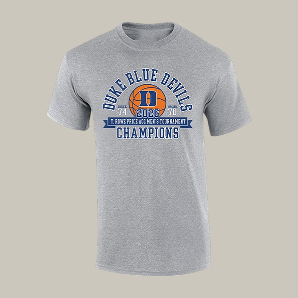 Duke Men's Baseketball ACC Champs Score T-Shirt Duke Blue Devils Clothes Gift For Fans