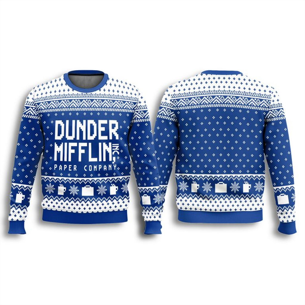 Dunder Mifflin Paper Company Ugly Christmas Sweater Christmas Presents For Boyfriend Dunder Mifflin Paper Company Ugly Christmas Sweater Christmas Presents For Boyfriend