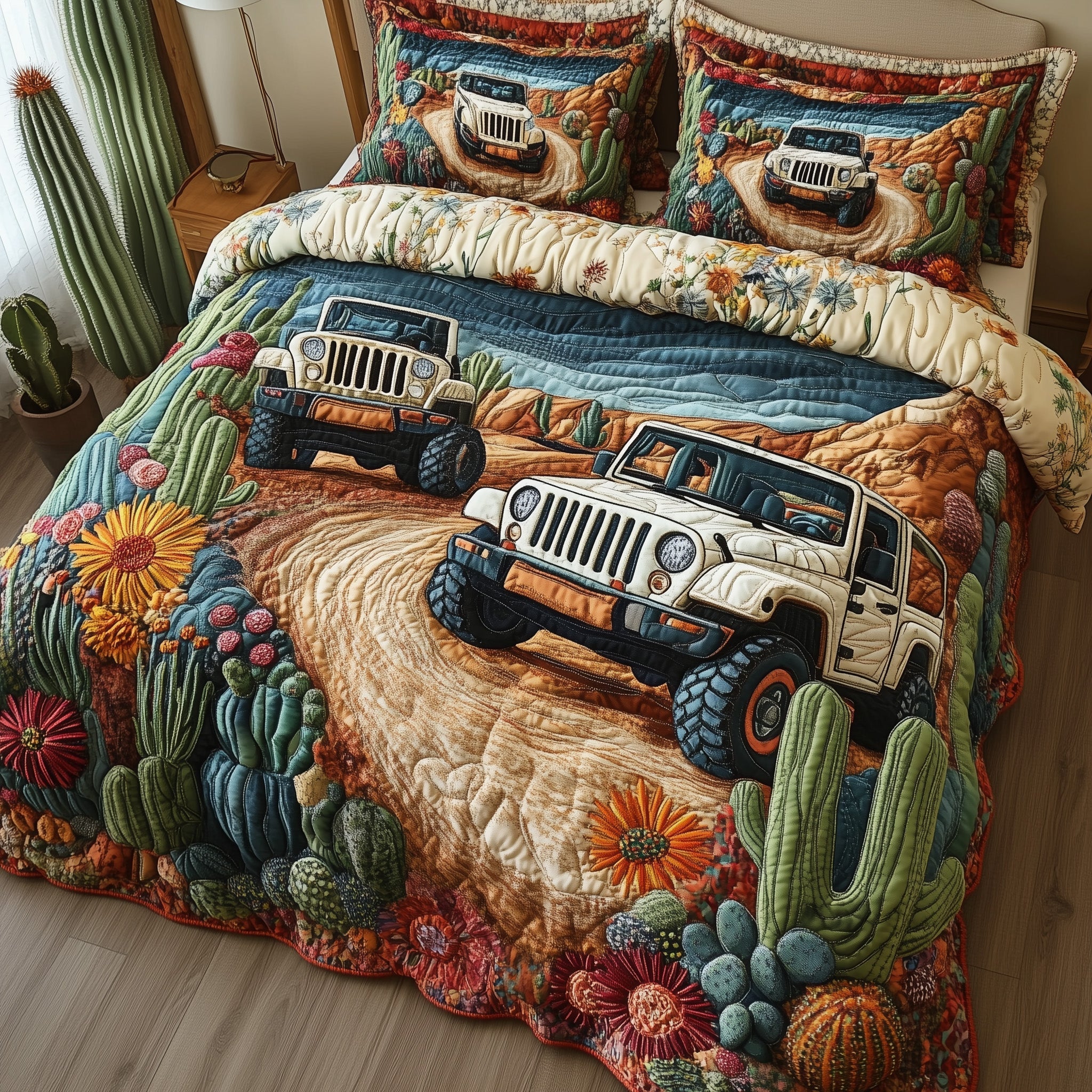 Dune Rider Quilted Bedding Set Duvet Cover Merchandise Cactus Gifts For Her