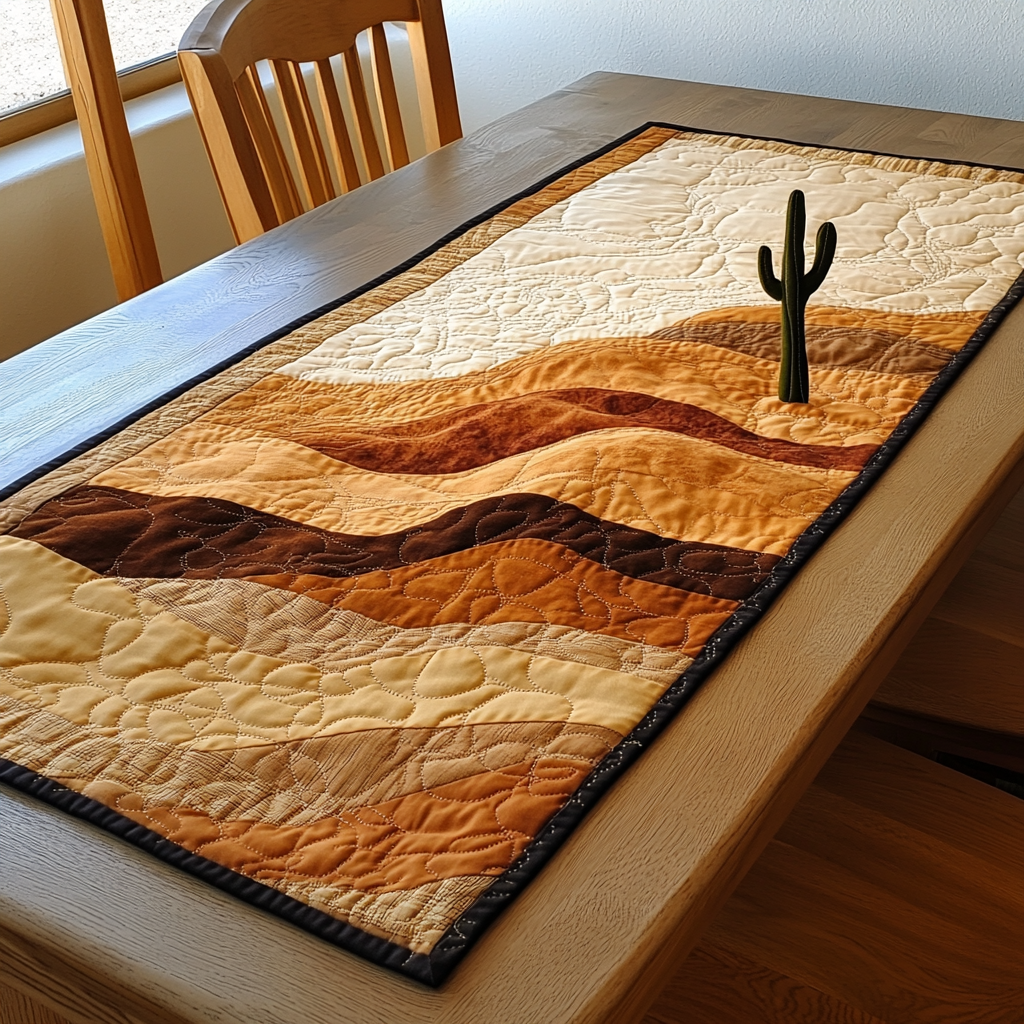 Dune Serenity Quilted Table Runner Kitchen Table Decor Unique Gifts Family