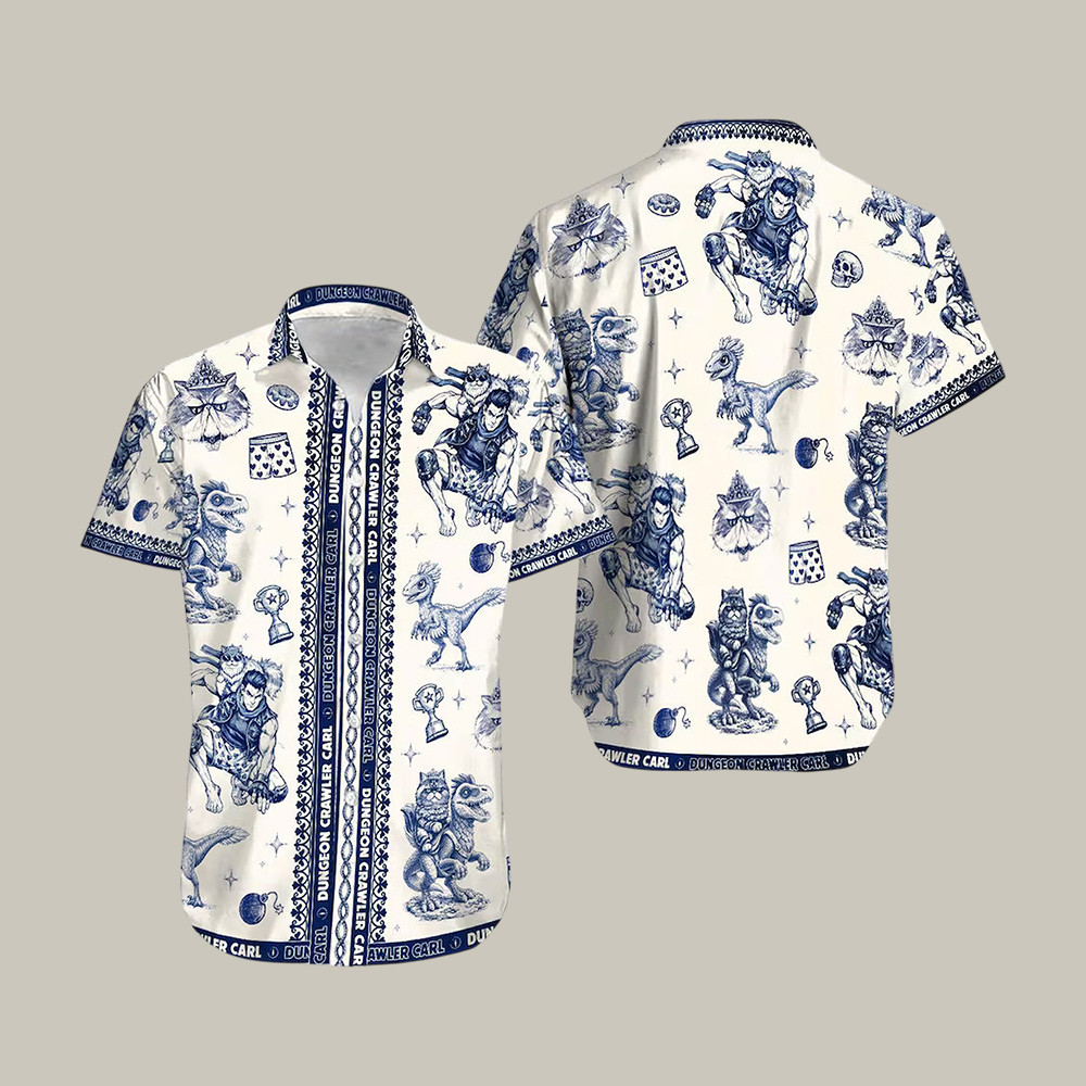Dungeon Crawler Carl Hawaiian Shirt Princess Donut And Mongo Fantasy Shirt Gift For Him