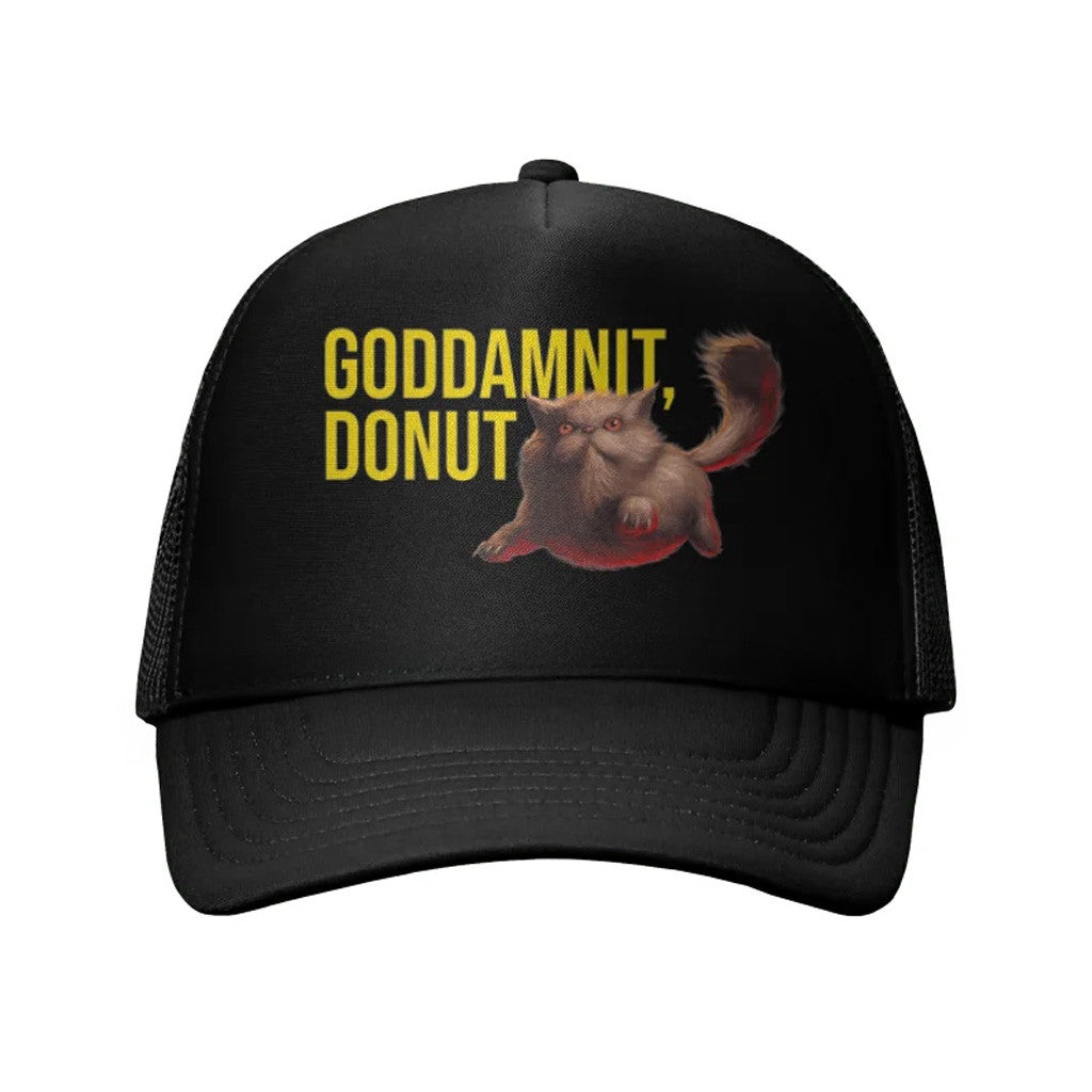 Dungeon Crawler Carl Merch Goddamnit Donut Trucker Hat Present For Husband Dungeon Crawler Carl Merch Goddamnit Donut Trucker Hat Present For Husband