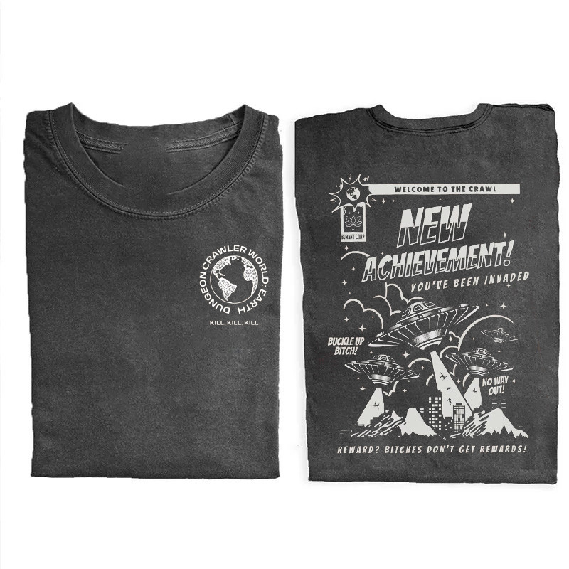 Dungeon Crawler World Earth T-Shirt New Achievement Youve Been Invaded Shirt Sassy Cat Gift