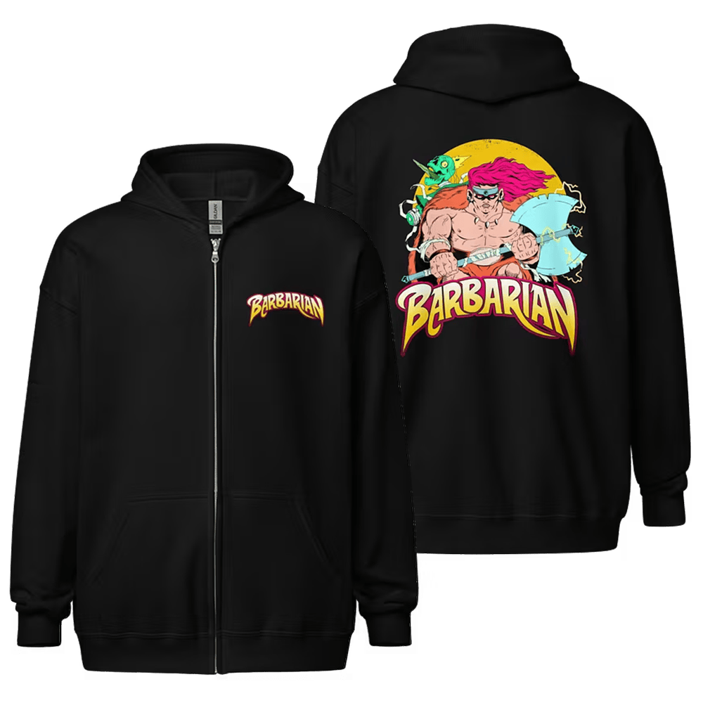Dungeon Soup Merch Dark Fantasy Barbarian Zip Hoodie Father's Day Presents For Husband Dungeon Soup Merch Dark Fantasy Barbarian Zip Hoodie Father's Day Presents For Husband