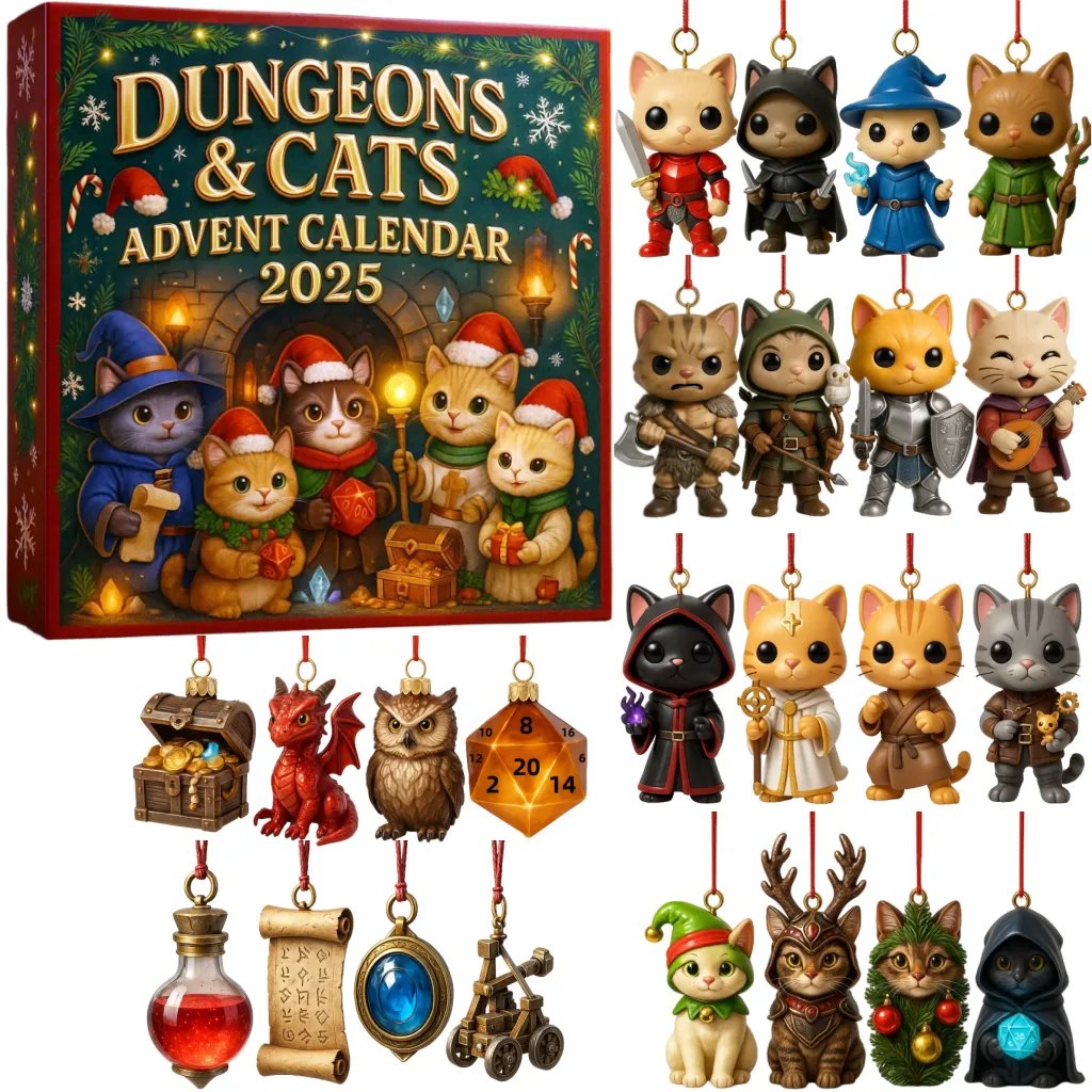 Dungeons And Cats Advent Calendar Animal Themed Christmas Advent Calendar Cat Gifts For Xmas