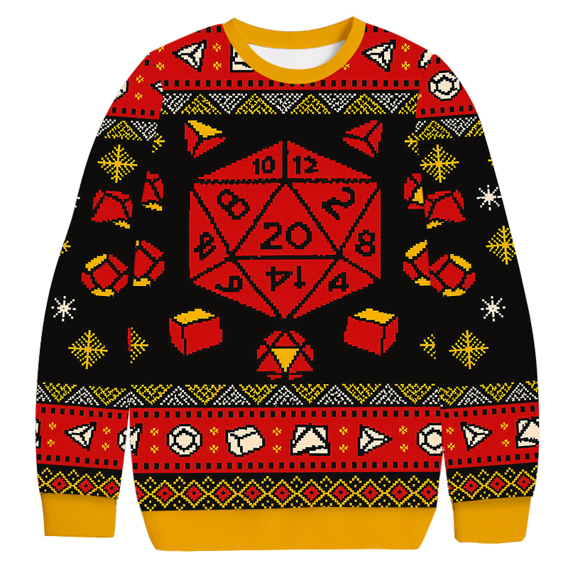 Dungeons And Dragons Dice Game Christmas Ugly Sweatshirt Holiday Season Gag Gift Top Dungeons And Dragons Dice Game Christmas Ugly Sweatshirt Holiday Season Gag Gift Top