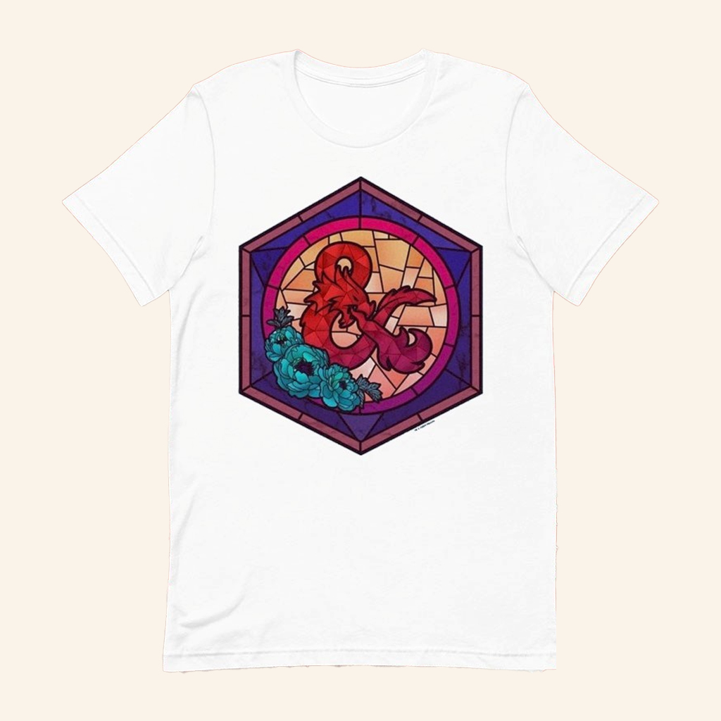 Dungeons And Dragons Merch Ampersand Stained Glass T-Shirt Gifts For Game Lovers