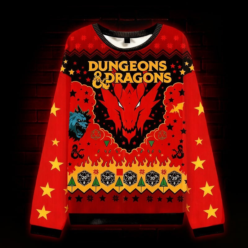 Dungeons And Dragons Ugly Christmas Sweater Funny Game Clothing Xmas Gifts For Gamer