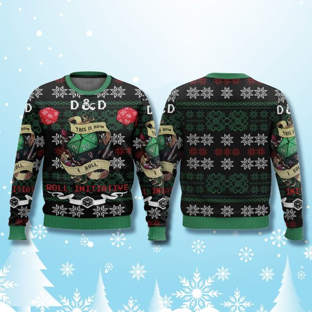 Dungeons Dragons Roll Initiative Christmas Ugly Sweater Christmas Presents For Him Dungeons Dragons Roll Initiative Christmas Ugly Sweater Christmas Presents For Him