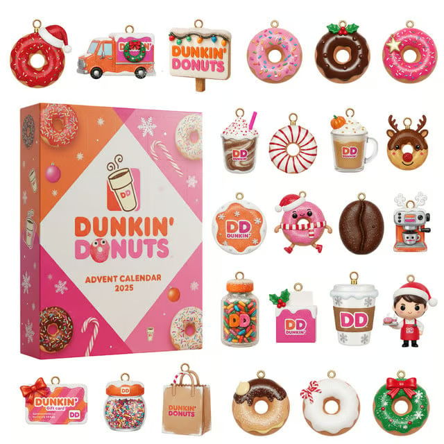 Dunkin Donuts Pink Donut Ornament Advent Calendar 2025 Xmas Advent Calendar Gifts For Her