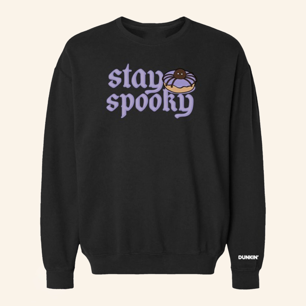 Dunkin Runs On You Merch Stay Spooky Black Crewneck Sweatshirt Gifts For Friends