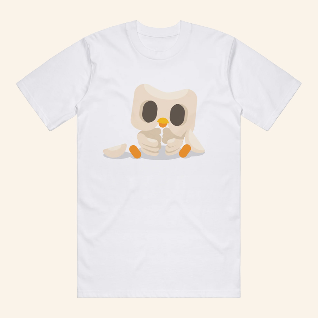Duolingo Merch Duo Bones White T-Shirt Gift Ideas For Boyfriend Duolingo Merch Duo Bones White T-Shirt Gift Ideas For Boyfriend