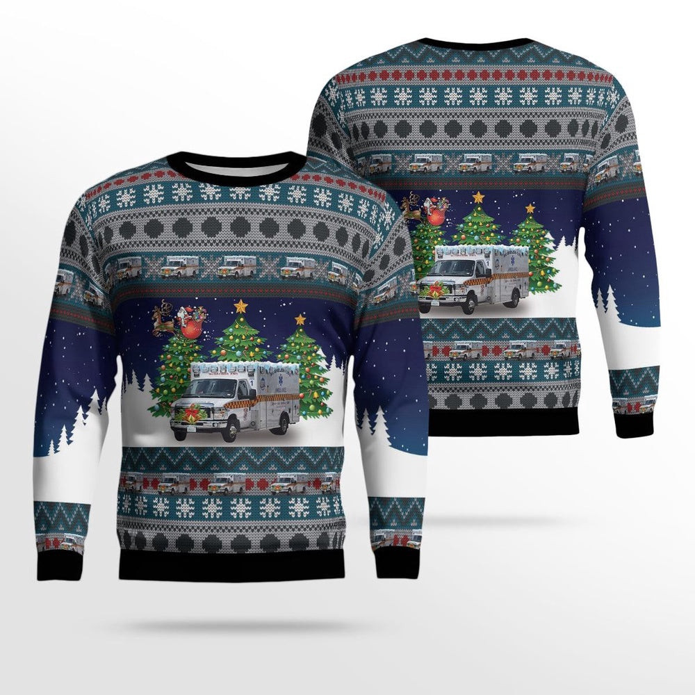 Durham New Hampshire McGregor Memorial EMS AOP Ugly Sweater Xmas Unisex Sweater Christmas Gifts For Men Women