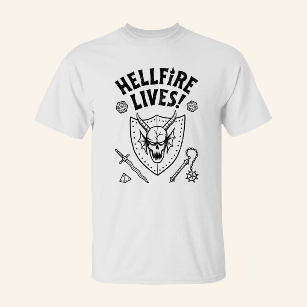 Dustin Henderson Hellfire Lives Shirt Dustin Hellfire Lives T-Shirt Stranger Things Merch