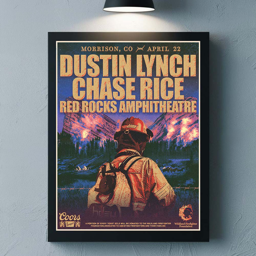 Dustin Lynch And Chase Rice Live At Red Rocks Amphitheatre On April 22 2026 In Morrison Poster