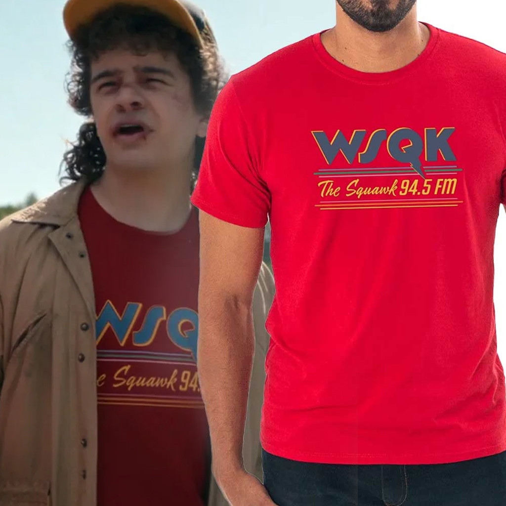 Dustin Stranger Things WSQK The Squawk 94 5 FM T-Shirt Stranger Things Merch Gifts For Husband Dustin Stranger Things WSQK The Squawk 94 5 FM T-Shirt Stranger Things Merch Gifts For Husband