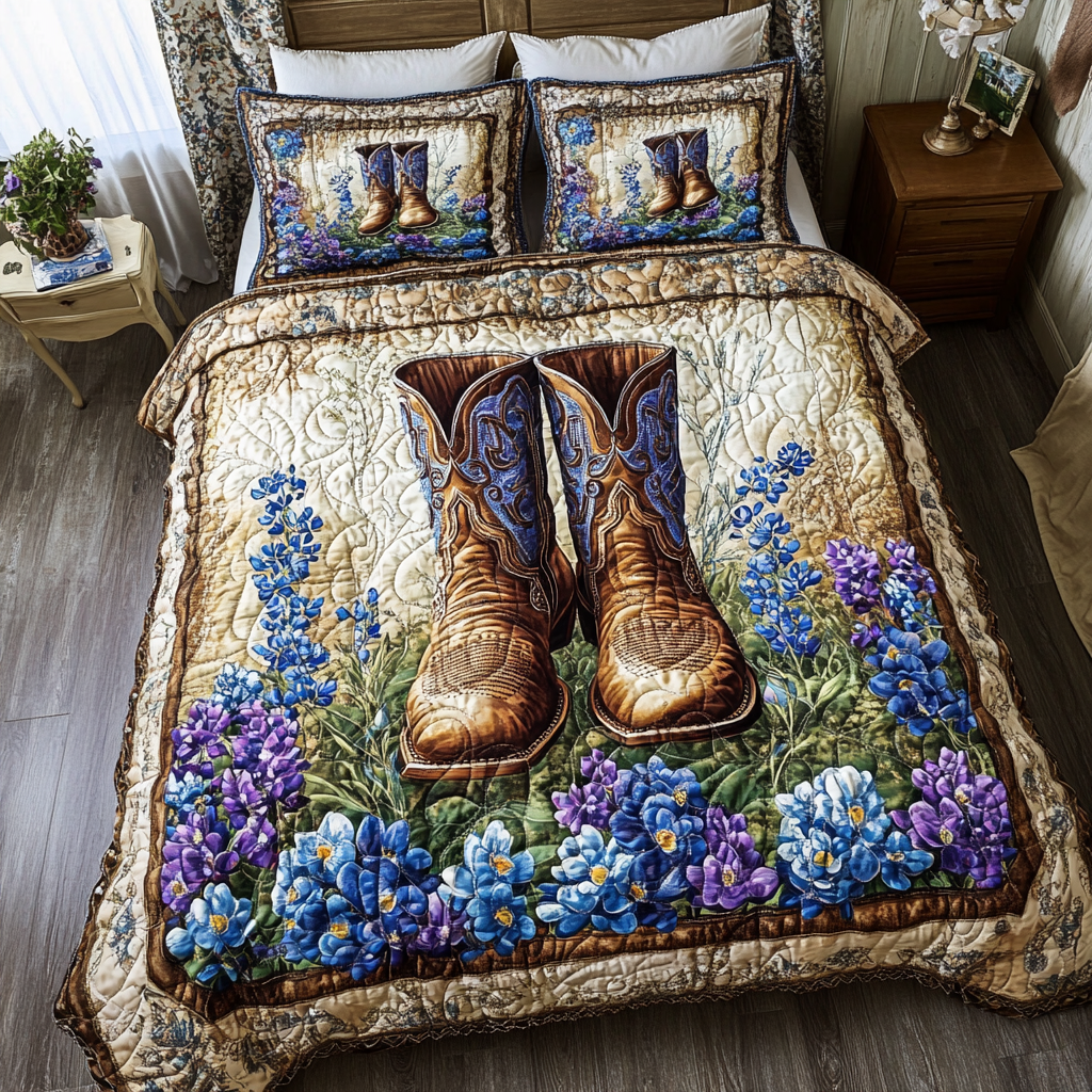 Dusty Roads Quilted Bedding Set Bed Decor Old Western Gifts