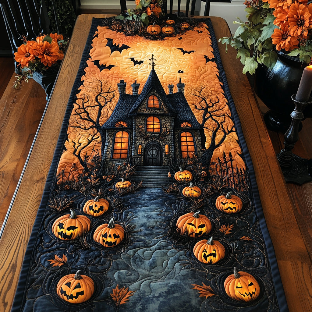 Dusty Shadows Quilted Table Runner Halloween Table Runners Dinner Table Decor