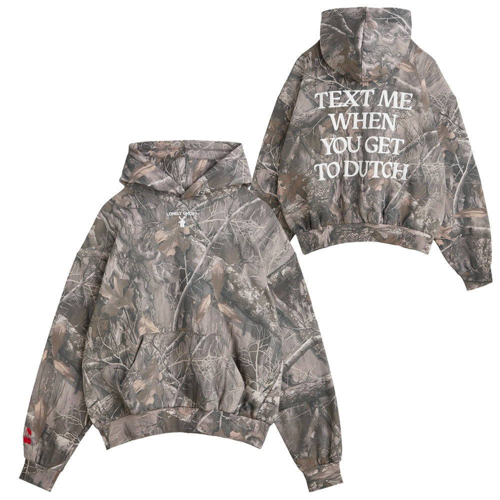 Dutch Bros Lonely Ghost Merch Camo Hoodie Text Me When You Get To Dutch Apparel Friends Gifts