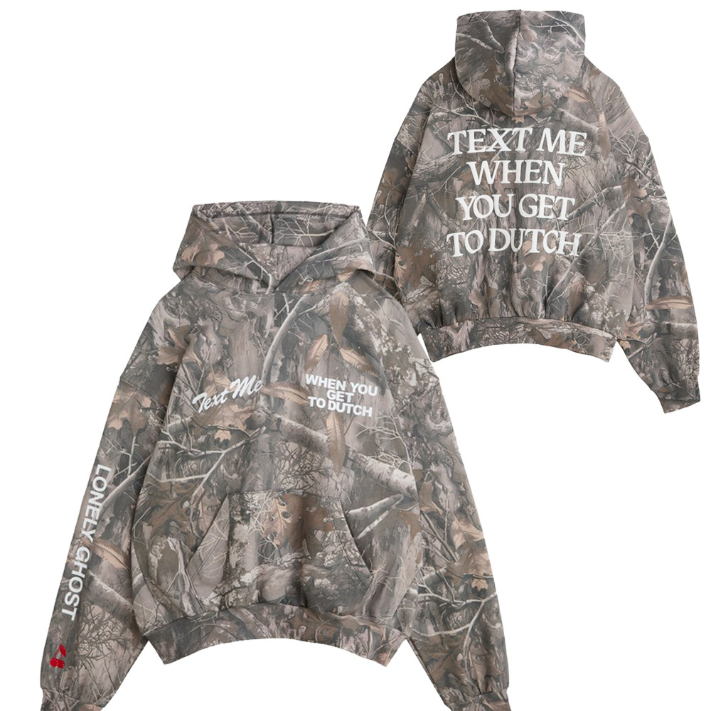 Dutch Bros Lonely Ghost Merch Camo Hoodie Text Me When You Get To Dutch Merch Gift Ideas