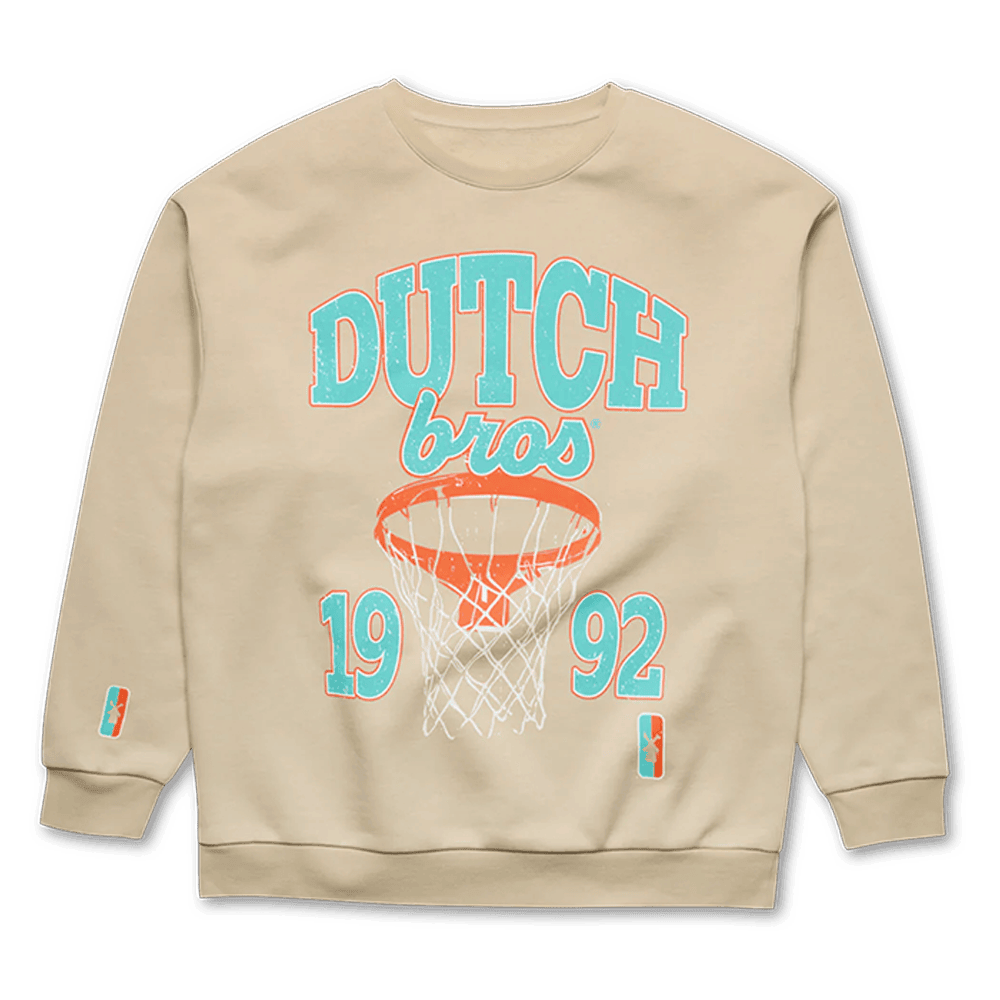 Dutch Bros Merch Dutch Bros Basketball Cream Sweatshirt Awesome Father's Day Gifts