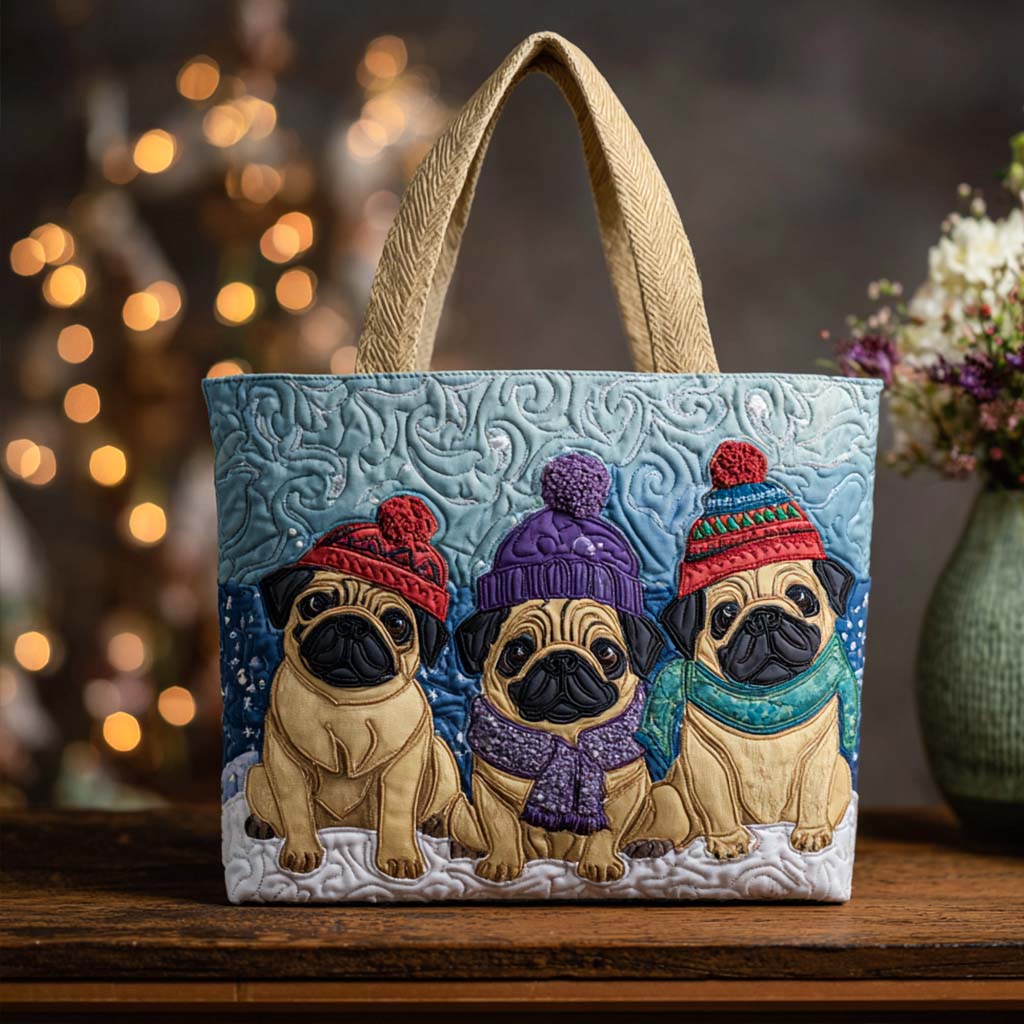 Dutch Dog Glow Quilted Tote Bag Pug Gifts For Her