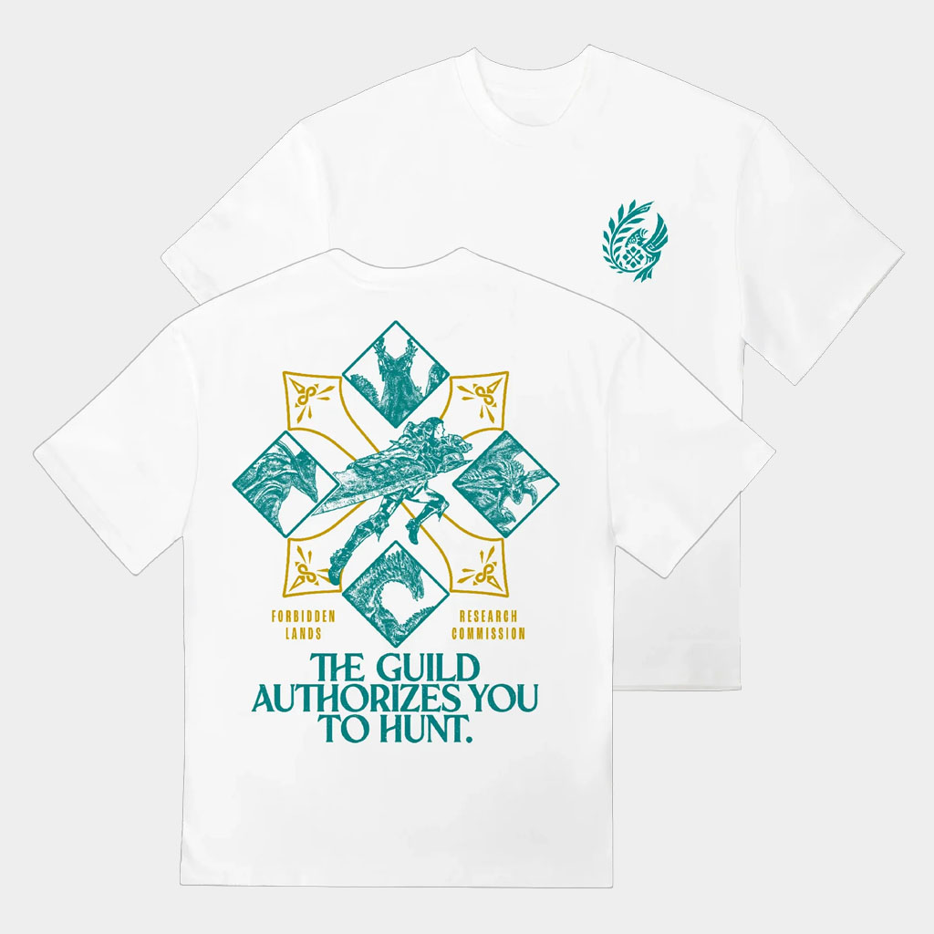 Dyenamik Merch Monster Hunter Guild T-Shirt The Guild Authorizes You To Hunt Shirt BFF Gifts