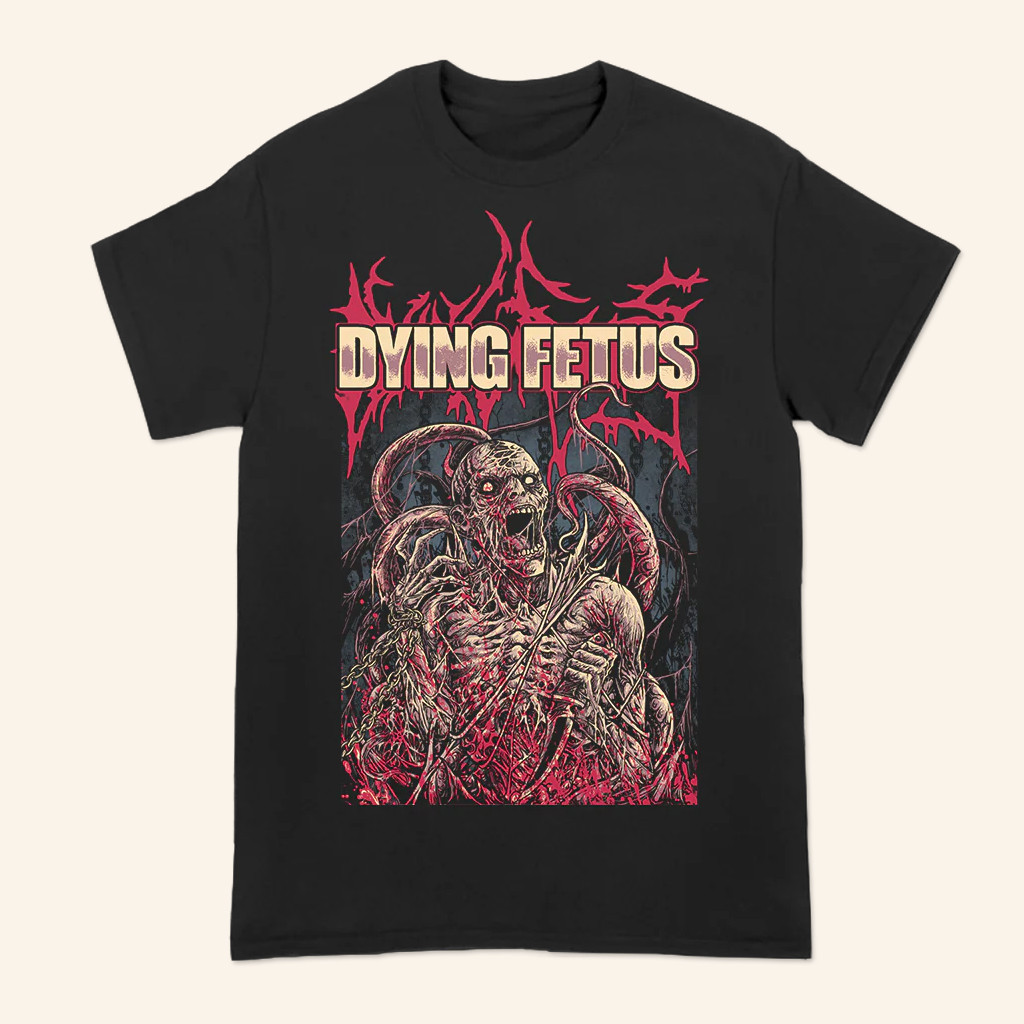 Dying Fetus Band Merch Dying Fetus Chained Tentacles T-Shirt Gifts For Father Dying Fetus Band Merch Dying Fetus Chained Tentacles T-Shirt Gifts For Father
