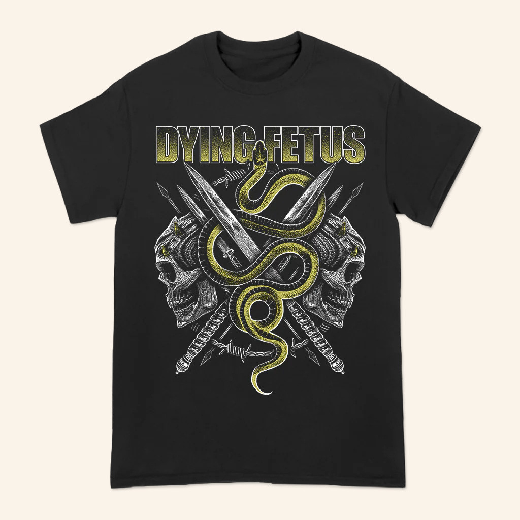 Dying Fetus Band Merch Dying Fetus Snake Skull T-Shirt Xmas Presents For Him Dying Fetus Band Merch Dying Fetus Snake Skull T-Shirt Xmas Presents For Him